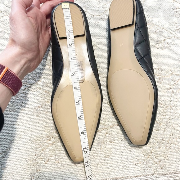 H&M Black Quilted Faux Leather Flats Size 9.5 / EU 41 - Picture 6 of 7